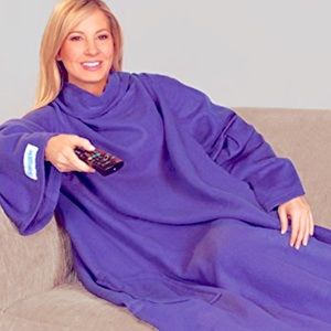 ❄️Snuggie Soft Fleece Blanket w/Sleeves, One Size Fits All, Purple (NWT)